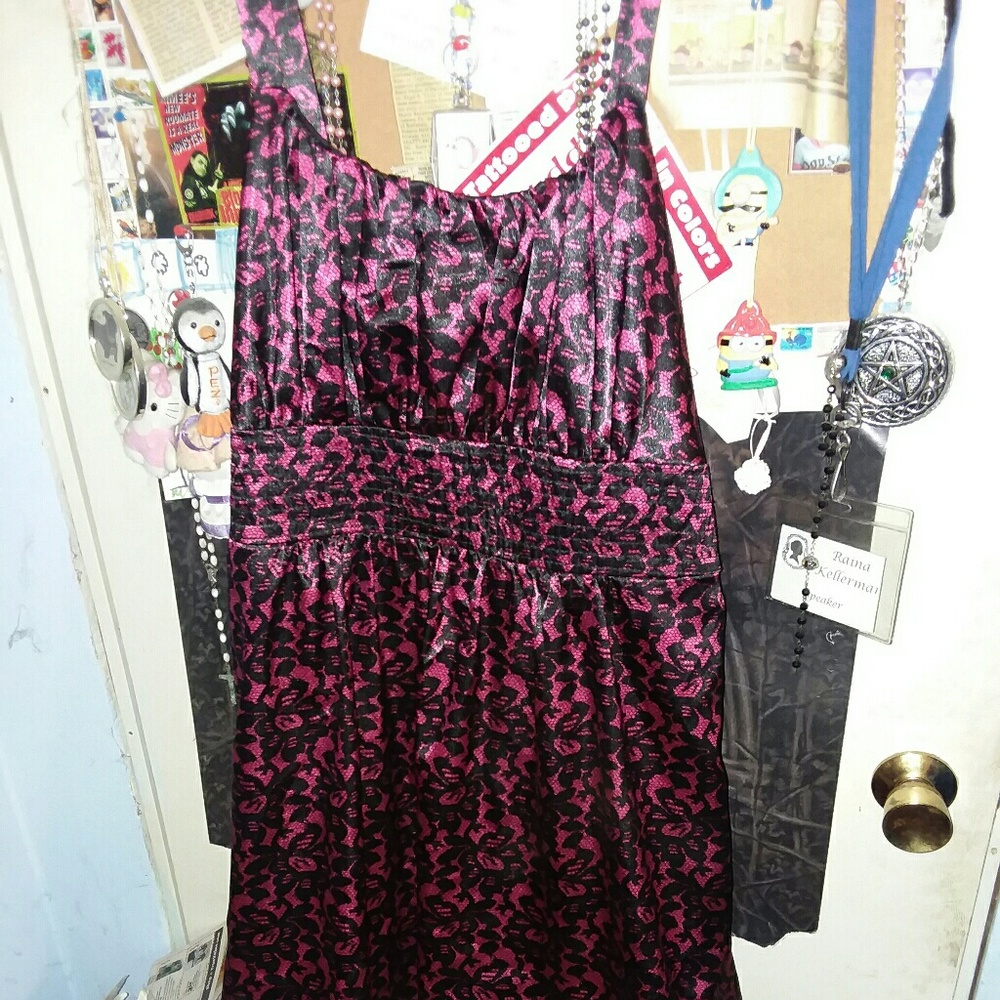 Hot pink and black dress